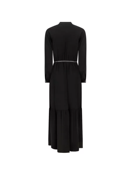Cu centură rochie tip cămașă Michael Kors din satin negru
