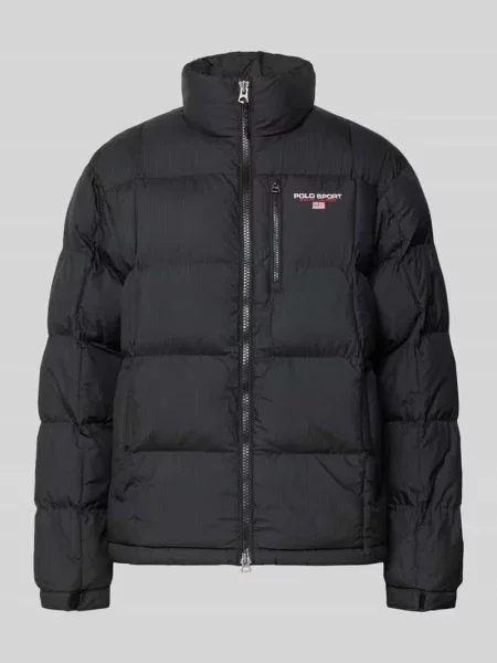 Kurtka pikowana z wyhaftowanym logo Polo Ralph Lauren czarna