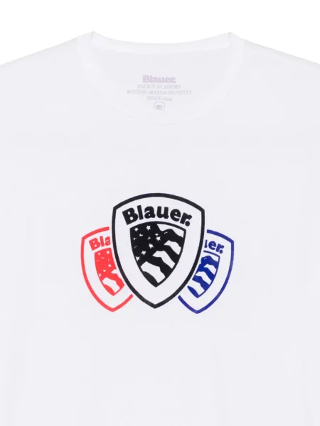 Tricou Blauer cu imagine cu decolteu rotund alb
