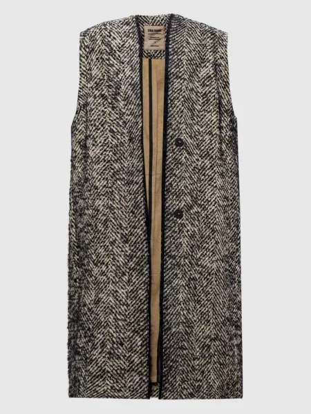 Подовжений жилет Cinnamon з вовною у візерунок Uma Wang бежевий