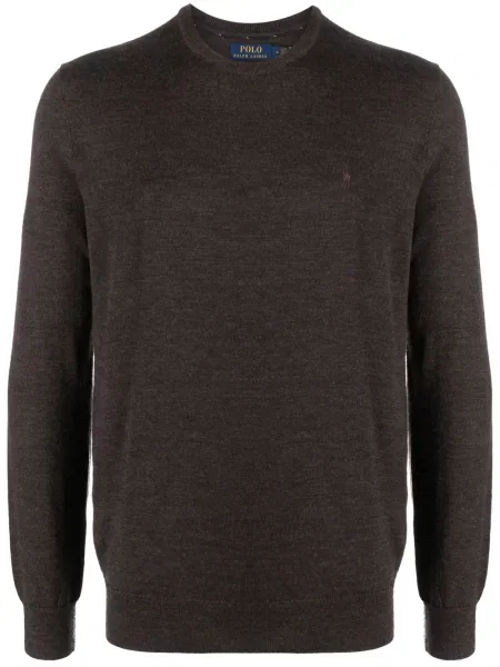 Кашмирена карирана костюм жилетка Polo Ralph Lauren кафяво