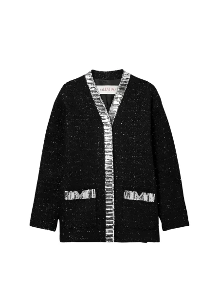 Geacă Valentino Garavani din tweed negru