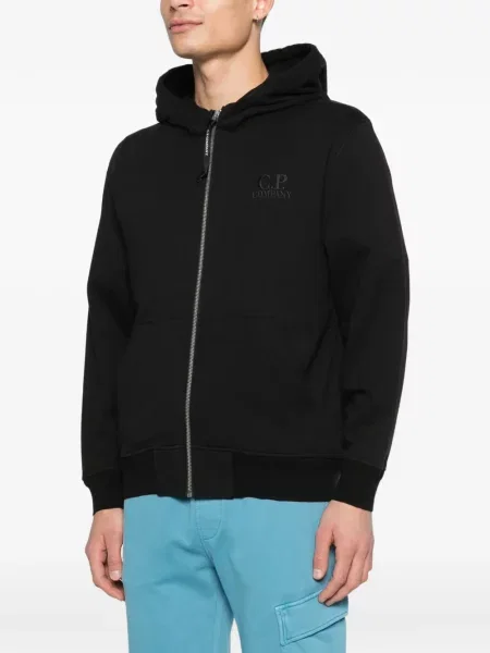 Суичър с качулка C.p. Company бродиран черно