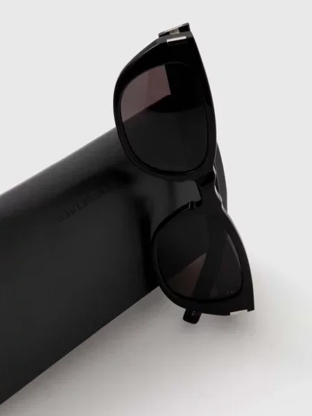 Okulary przeciwsłoneczne luksusowy styl Saint Laurent czarne