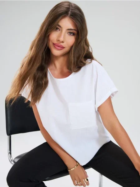 Блузка з декоративною білий