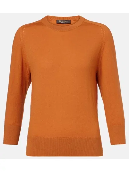 Pulover Loro Piana din cașmir portocaliu