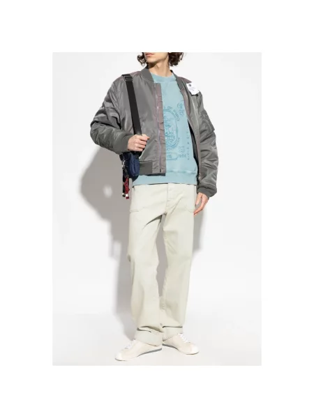 Bluza Maison Kitsune z nadrukiem niebieska