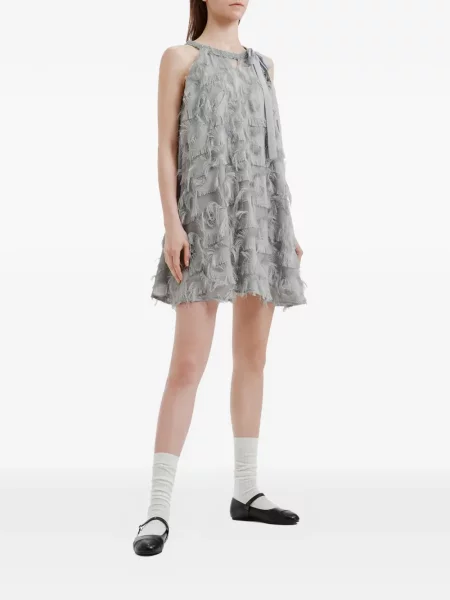 Rochie mini B+ab cu franjuri gri