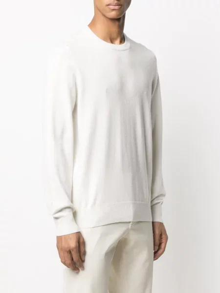Sweter Brunello Cucinelli z okrągłym dekoltem biały