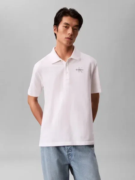 Tricou polo Calvin Klein Jeans casual alb