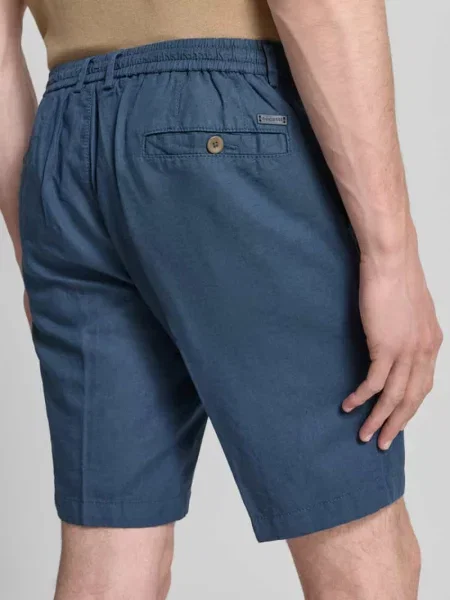 Bermudy o kroju regular fit z wpuszczanymi Bugatti niebieskie