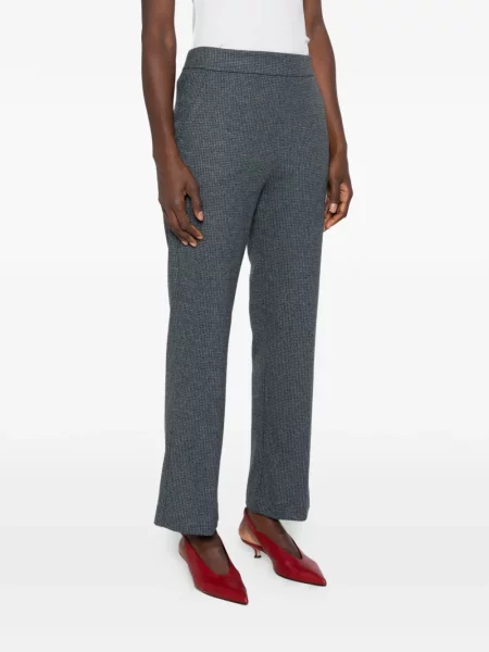 Pantaloni Max Mara în carouri gri