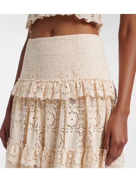 Fusta maxi Elie Saab de mătase alb