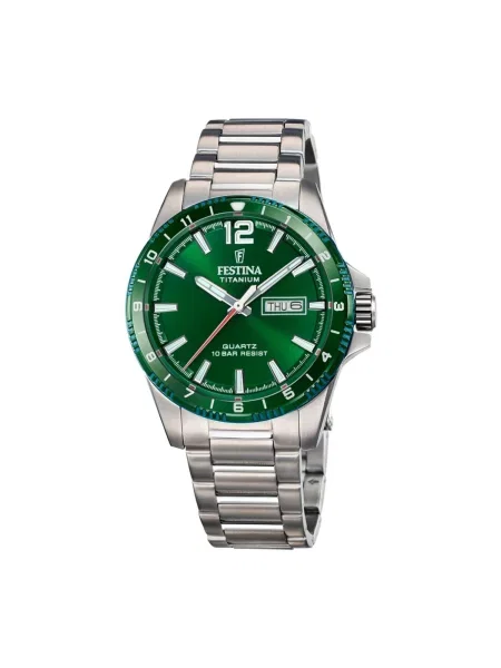 FESTINA Analogové hodinky Date watch Calendario Titanium' zelená