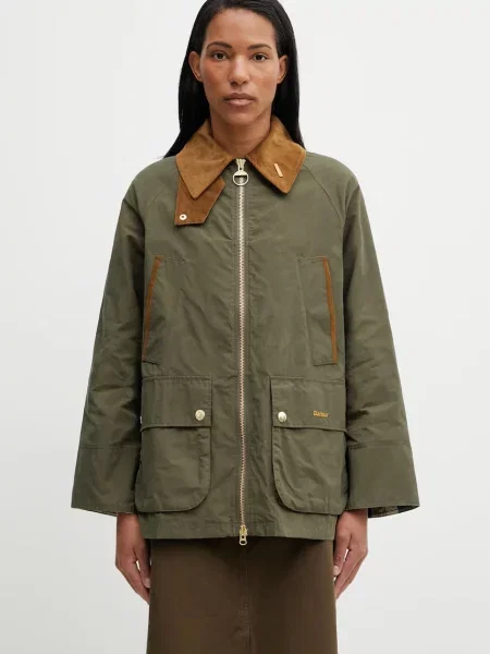 Barbour kurtka przejściowa z bawełny zielona