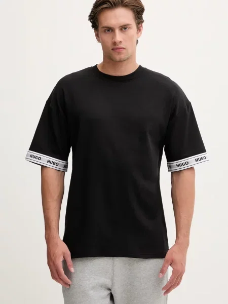 HUGO lounge t-shirt ανδρικό με ελαστάν TADE T-SHIRT μαύρο