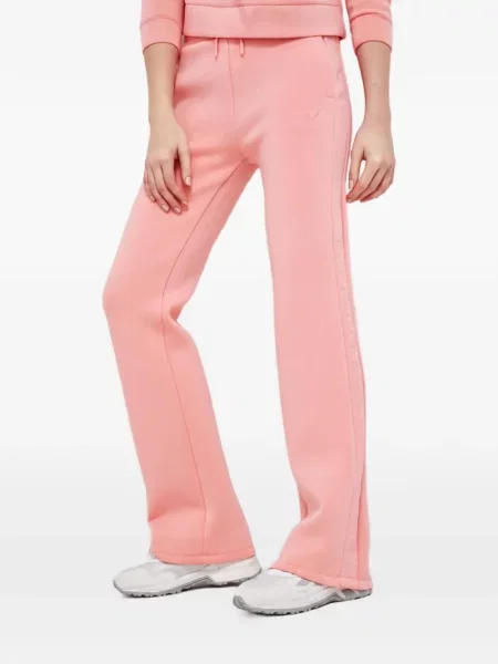 Pantaloni Guess alergare cu autograf cu cordon roz