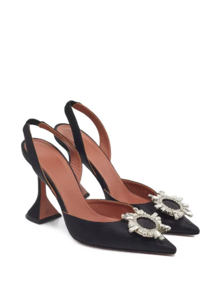 Pantofi cu toc Amina Muaddi slingback negru