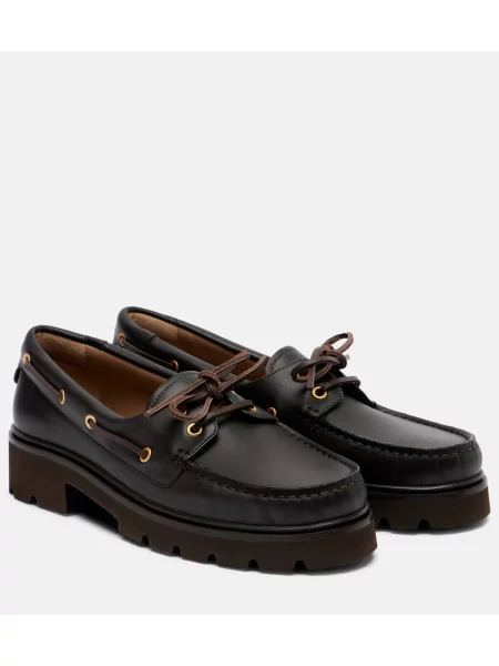 Pantofi loafer Gianvito Rossi din piele maro