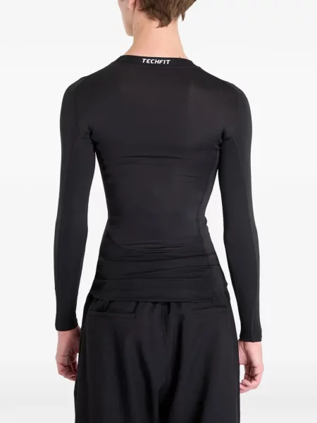 Lung hanorac Adidas cu dungi cu imagine negru
