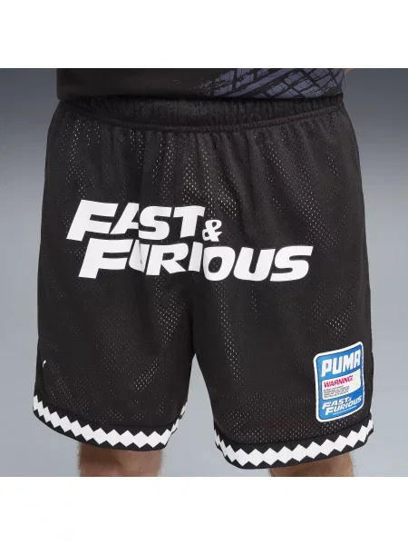 Szorty PUMA x FAST & FURIOUS 6" z siateczki Odzież S czarny