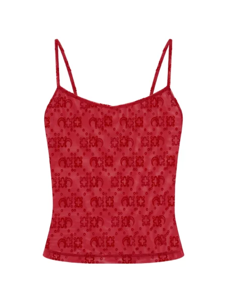 Мрежест презрамки топ Marine Serre червено