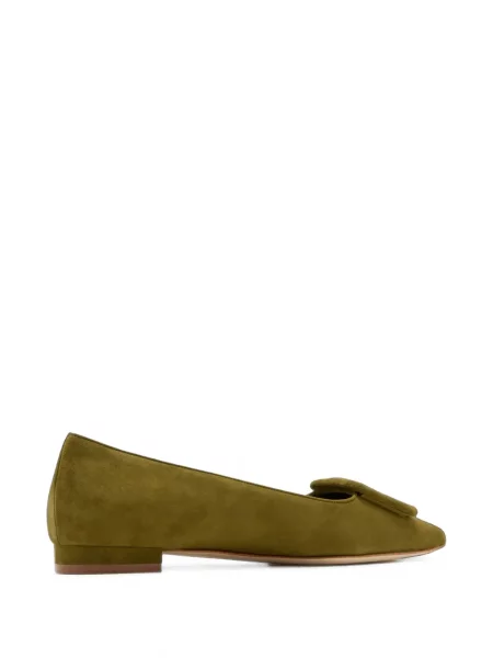 Balerini Manolo Blahnik cu cataramă verde