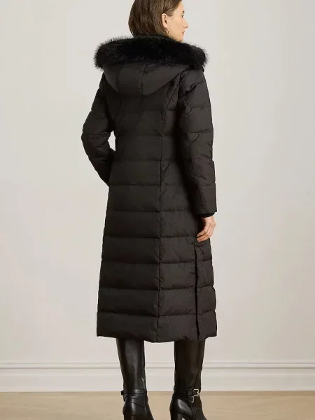 Пухова куртка Lauren Ralph Lauren демісезонна чорний