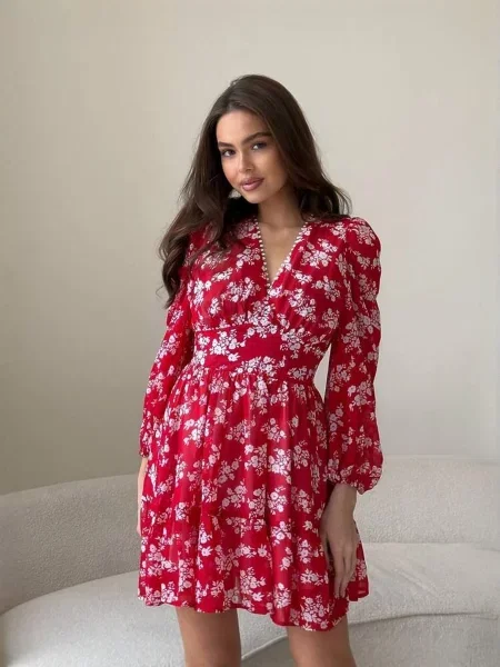 Сукня міні Milirud шифон червоний