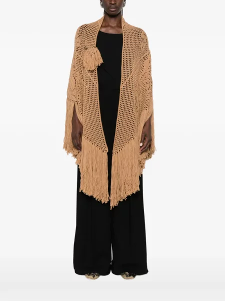 Poncho Chiara Is cu franjuri tricotate