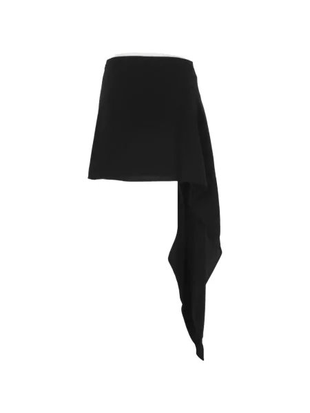 Fusta mini The Andamane cu volane drapată negru