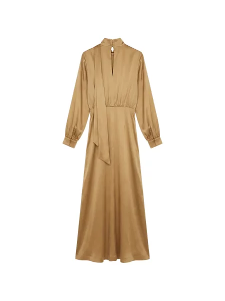 Lung rochie maxi Danamé cu legături galben