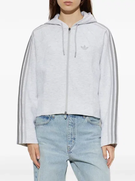 Vestă Adidas alergare cu dungi tricotate albastru