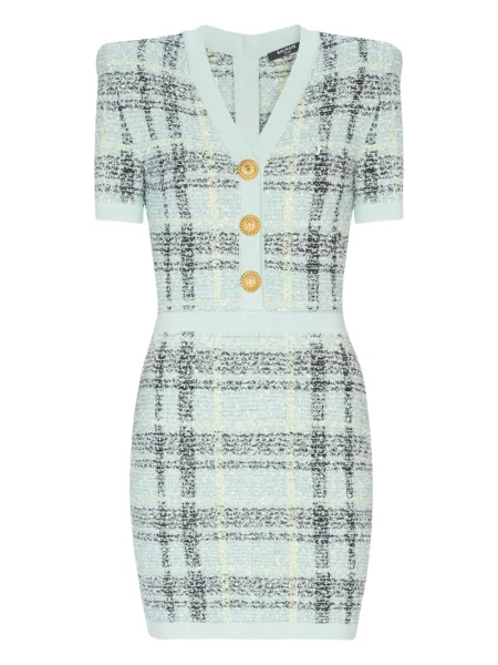 Rochie Balmain din tweed verde