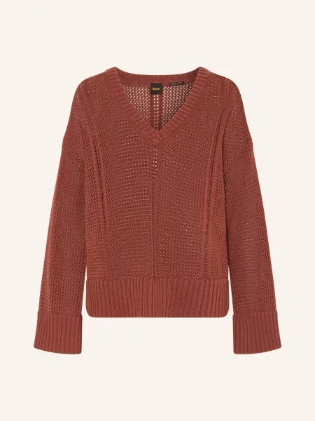 Boss Sweter Oversize Fevran rot różowy