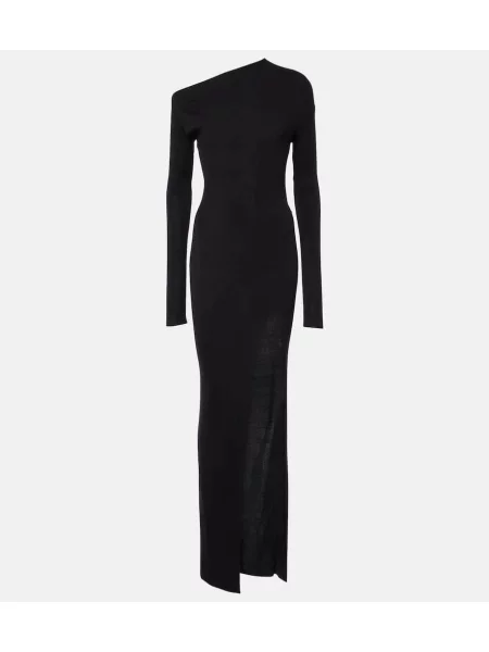 Svilena maksi obleka Aya Muse črna