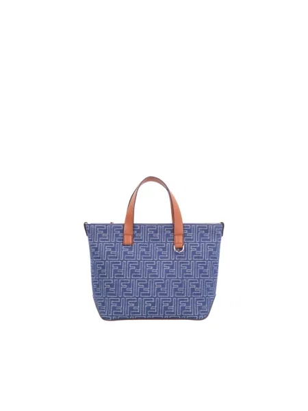 Torba Fendi skórzana niebieska