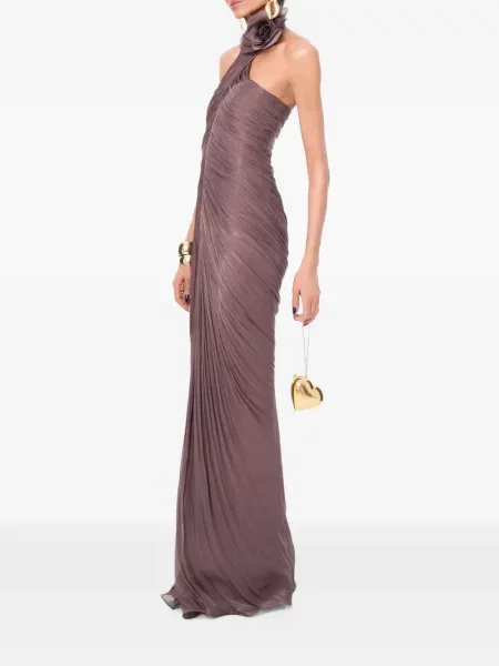 Rochie maxi Ana Radu cu model floral maro