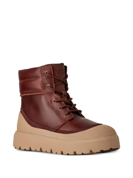 Čizmice Ugg s vezicama s čipkom smeđa