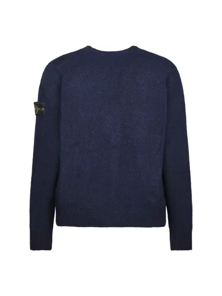 Kardigan Stone Island z alpaki z kamieniami niebieski