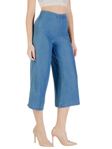 Spodnie Only z lyocellu niebieskie