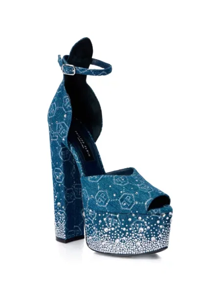 Sandale Philipp Plein cu platformă albastru