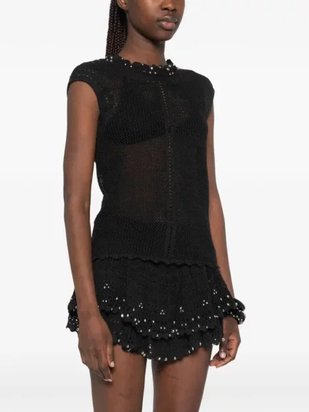 Top Isabel Marant ajurat negru