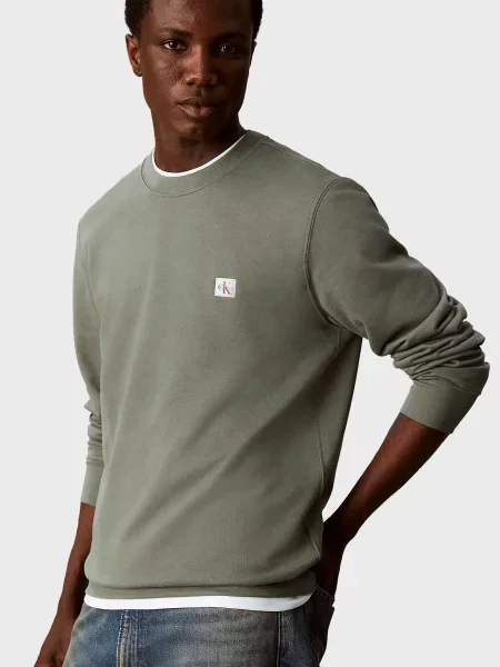 Світшот Calvin Klein оливковий