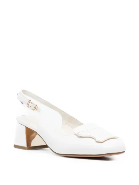 Pantofi cu toc Linda Baumann cu cataramă slingback alb