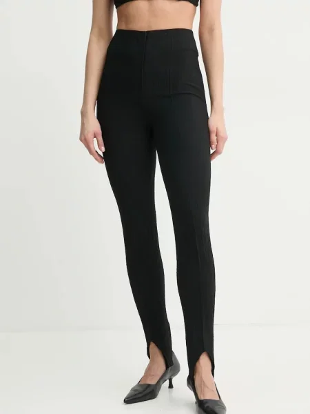 Nanushka pantaloni SAVITA femei mulata high waist negru