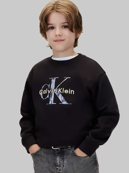 Calvin Klein Jeans hanorac pentru copii cu negru