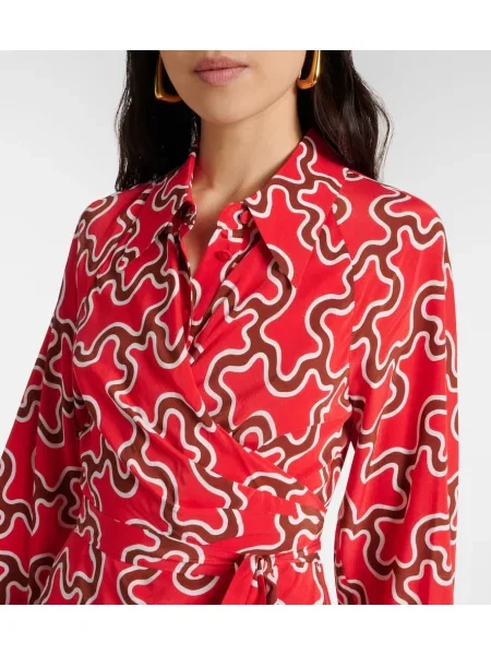 Rochie Diane Von Furstenberg cu imagine din jerseu roșu