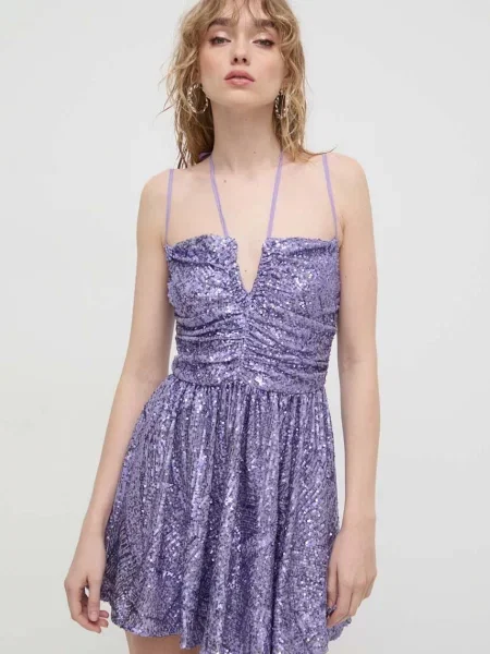 Aniye By sukienka fioletowy mini rozkloszowana