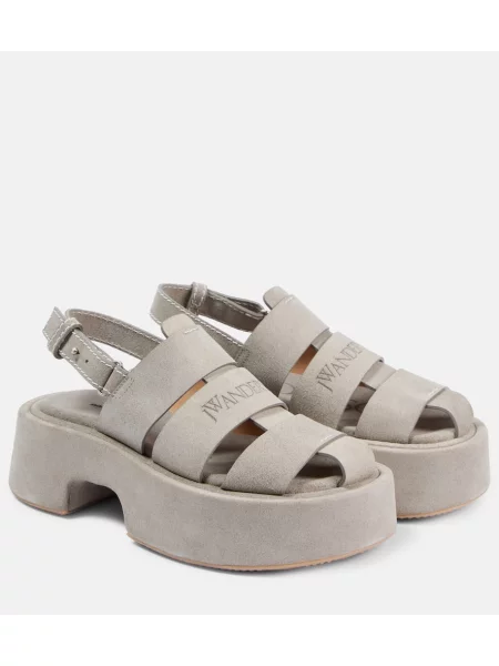 Sandale Jw Anderson din piele cu platformă gri